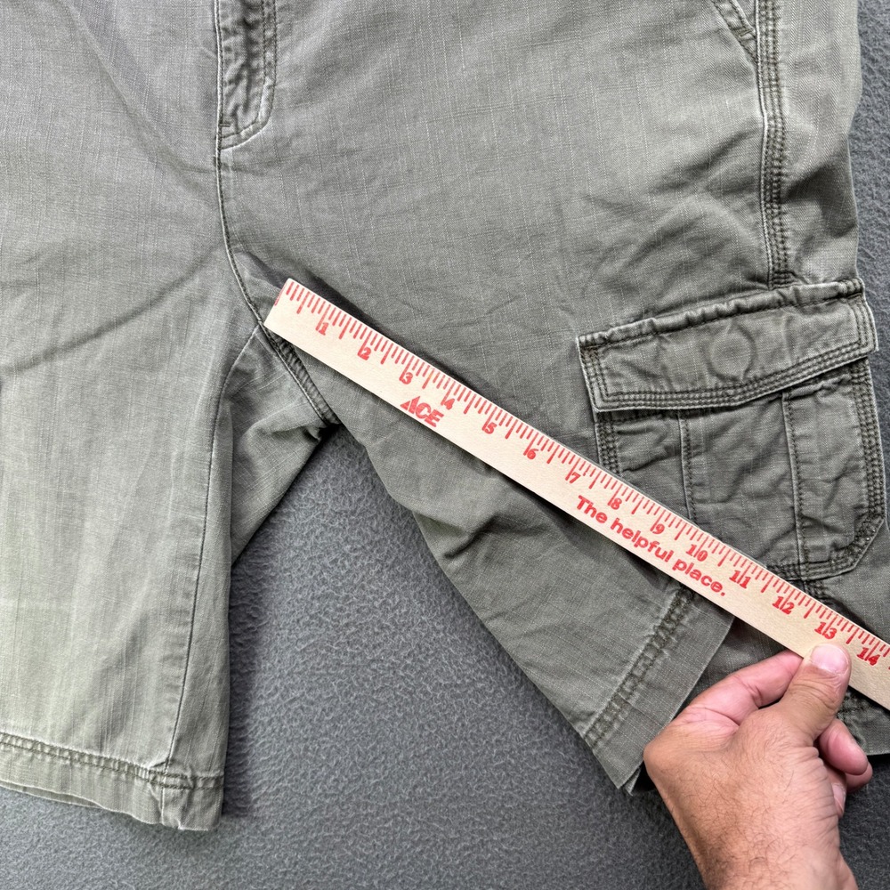 Eddie Bauer Cargo Shorts Women 16 Olive Green Cotton Hiking Outdoor Trail Pocket - Picture 6 of 11